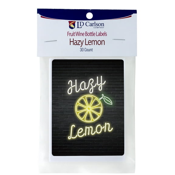 Hazy Lemon Wine Bottle Labels 30/Pack Mist Collection