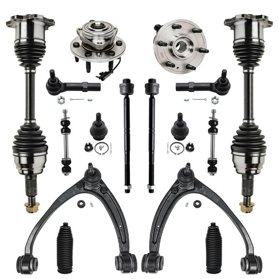 Detroit Axle - Front Wheel Hubs CV Axles Upper Control Arms Suspension Kit Replacement for Chevy Tahoe GMC Yukon XL 1500