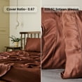 thumbnail image 4 of Weddingly Certified 100% Tencel Lyocell Sheets|4 piece set|Sateen Weave|True Carbon Zero|Gentle to skin|Genuity tags included|Natural sheen|Body temp regulation|Austrian Eucalyptus(Twin XL,Chocolate), 4 of 5