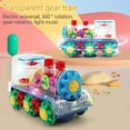 thumbnail image 4 of Transparent Small Train Toy, Bump-and-Go Battery-Powered Toddler Toy with Music & LED Lights, Interactive Crawling & Learning Toy for Babies, 17.7x10.7x9cm, 4 of 9