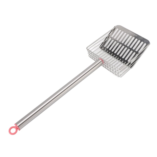 CHICKEN POOP SCOOPER STAINLESS STEEL LONG HANDLE SLAT LITTER SIFTING SHOVEL CAT PET CLEANING TOOL