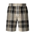 thumbnail image 4 of Resicozy Plaid Shorts Men Casual Classic Fit Elastic Waist Bermuda Short Straight Leg Loose Y2k Lounge Shorts with Pockets Earthy Yellow M, 4 of 5