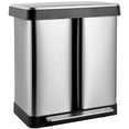 thumbnail image 2 of TLSUNNY 16 Gallon Dual Compartments Step Trash Can, Stainless Steel Kitchen Garbage Can Classified Recycling Bin, for Home, Office, 2 of 10