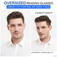 thumbnail image 2 of MARE AZZURO Oversized Square Reading Glasses Men Large Readers Big Face 1.00 1.25 1.50 1.75 2.00 2.25 2.50 2.75 3.00 3.50 4.00 5.00 6.00 (Transparent, 2.0), 2 of 8