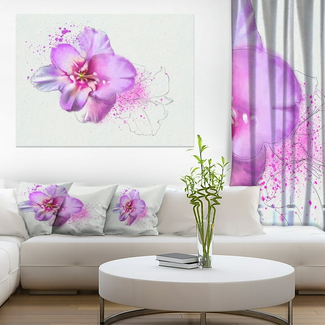Blooming Pink Fowler Aquarelle - Impression sur Toile Florale