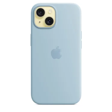 For iPhone 15 Silicone Case with MagSafe, Light Blue