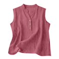 thumbnail image 2 of Harpily Womens Tank Tops Sleeveless Solid Color Decorative Buttons Cotton Linen Daily Office Yoga Workout Casual Shirts, 2 of 5