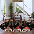 thumbnail image 3 of Round Rugs 5 Ft, Black Gnomes Christmas Non Slip Area Rugs for Kitchen Bedroom Entryway, Xmas Ball Gifts Snowflake Washable Carpet Runner Rug Floor Mats for Bedroom Home Decor, 3 of 9