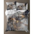 thumbnail image 2 of Move Over Grey Marble Bedding Sets Full Abstract Marble Duvet Cover Set Gold Marble Pattern Microfiber No Filling, 2 of 7