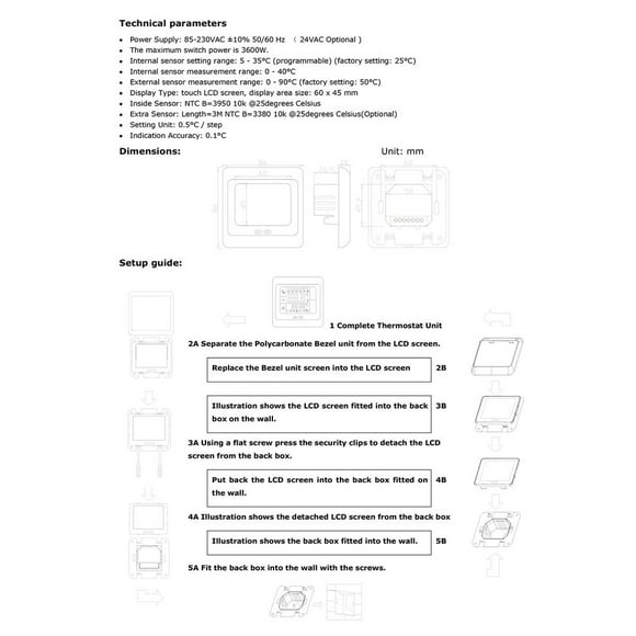 KA Thermoregulator Temperature Controller For Warm Floor Electric Heating System