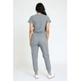 thumbnail image 5 of Solid Short Sleeve Surplice Jogger Jumpsuit | 5 Colors | S-3X, 5 of 29