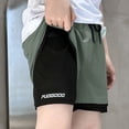 thumbnail image 2 of Miluxas Boys 2 in 1 Athletic Running Shorts, Built-in Liner Drawstring Waist Sport Shorts, Quick Dry Breathable Bottoms for Soccer, Training Gray 9-10Years, 2 of 8