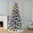 thumbnail image 3 of 7 .5 ft Pre-lit Flock Halifax Fir Tree 2881 Tips 700 Color Select LED Lights Foot Pedal, 3 of 5