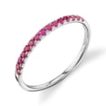thumbnail image 2 of Natural Ruby Half Eternity Band, Micro Pave Ruby Eternity Band, White Gold or Yellow Gold Ruby Band 1.5MM Ruby Pave Band, Gift For Her, 2 of 4