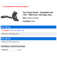 thumbnail image 2 of Turn Signal Switch - Compatible with 1999 - 2000 Ford F-250 Super Duty, 2 of 2