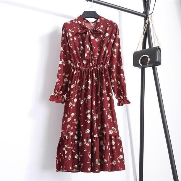 2022 Women Blue StripedLong Sleeve neck Basic Dresses Button Split Pleated DressL Gao Jinjia LED