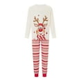 thumbnail image 2 of SUNSIOM Ensemble de Noël Assorti pour la Famille Imprimé Élan Manches Longues Col Rond Hauts/pantalons Rayés, 2 of 10