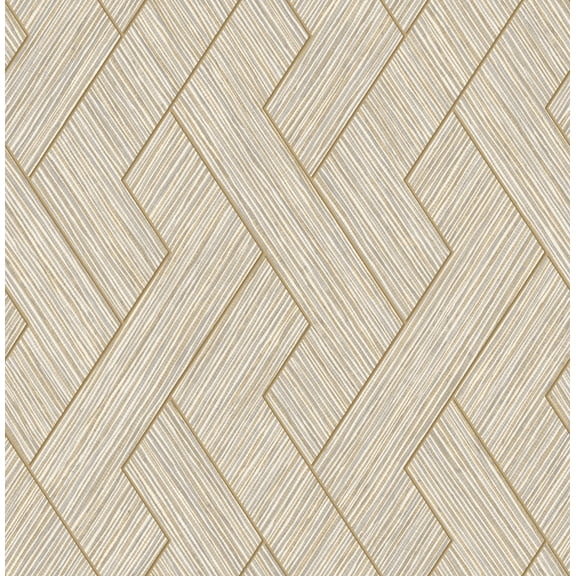 Advantage Ember Taupe Geometric Basketweave Wallpaper