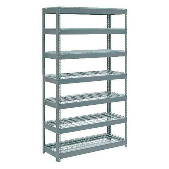 Global Industrial Extra Heavy Duty Shelving 36"W x 12"D x 96"H With 7 Shelves, Wire Deck, Gry