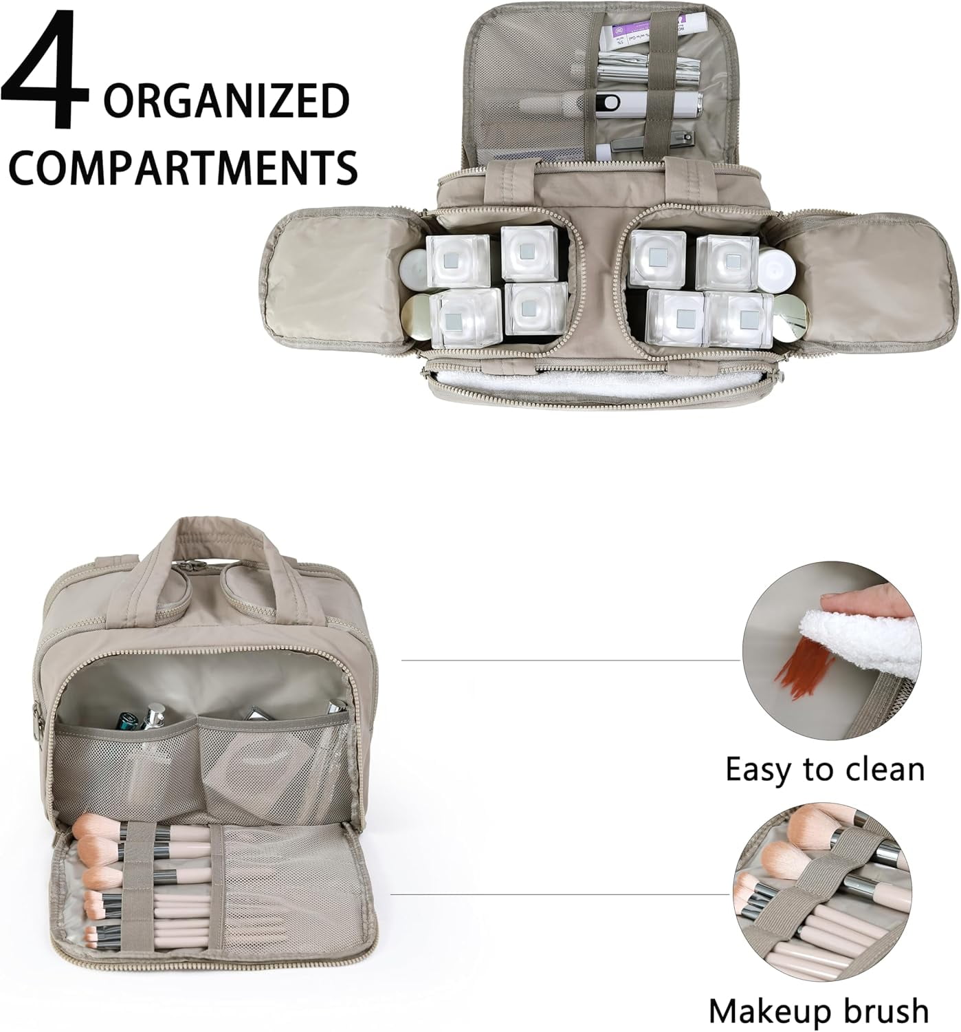 Cloud Carry Bag,Travel Toiletry Bag for Women, Large Puffy Cosmetic Bag with Wet-Dry Separation and Multiple Pockets for Organized Essentials