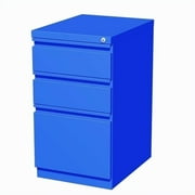 20" Deep 3 Drawer Mobile File Cabinet in Blue