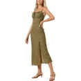 thumbnail image 4 of INSPIRE CHIC Women's Summer Floral Spaghetti Strap Low Cut Dress Casual Midi Cami Dress, 4 of 4