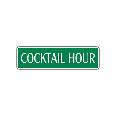 Cocktail Hour Street Sign Wall Gift Beer Whiskey Happy Hour Bar Drinker Drunk
