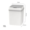 thumbnail image 4 of Waterproof Intelligent Trash Can with Touch Trash Lid Automatic 12L for Bedroom White, 4 of 9