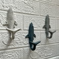 thumbnail image 3 of Zeckos Set of 3 Shark Wall Hooks in Blue, Gray, White – Perfect for Nautical Themes, 3 of 7