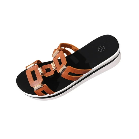 HBGVBA Womens House Slippers Thick Sole Low Heel Comfortable Casual Indoor Outdoor Summer Versatile Daily Wear Shoes 36