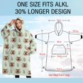 thumbnail image 4 of Oversized Wearable Blanket Hoodie,Green Highland Cow Flower Pattern Sherpa Blanket Hoodie with Super Pockets,Super Warm Fuzzy Pullover for Women & Men, 4 of 6