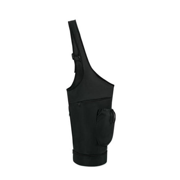 Bolsa porta esterilla de yoga con cordón ajustable para botellas de agua negro