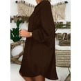 thumbnail image 3 of Women's Plus Size V-Neck Loose Fit Tunic Top, Long Sleeve Pullover Blouse with Side Slit for Vacation, Beach, Everyday & Casual Wear, 3 of 3