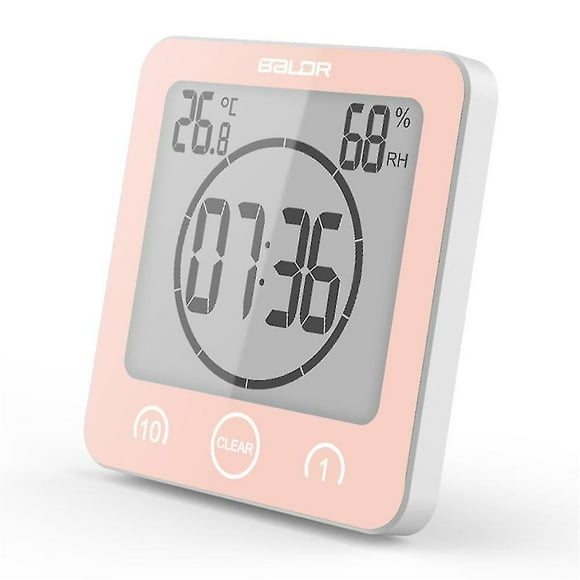 Digital Bathroom Shower Clock, Waterproof For Water Spray, Thermometer