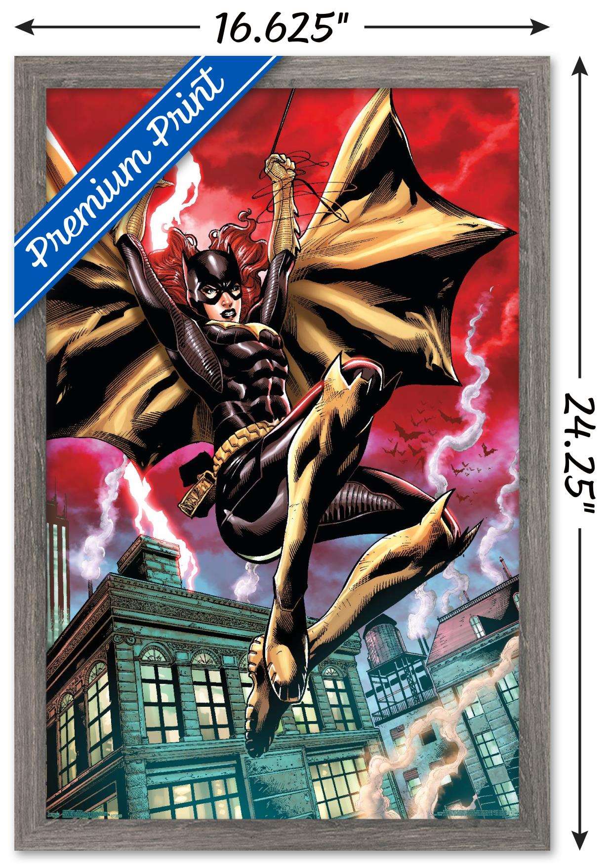 DC Comics - Batgirl - Action Wall Poster, 14.725" x 22.375", Framed