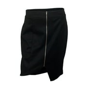 EVOGUES APPAREL eVogues Plus Size Zipper Front Mini Skirt Black