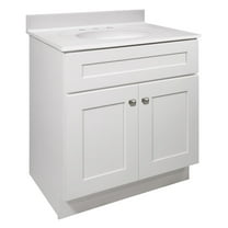 Brookings 31 Inch Bathroom Vanity with Cultured Marble Top, Assembled, Sherwin WilliamsÂ® White â€“ Design House, 214759