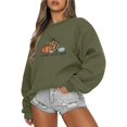 thumbnail image 1 of Wolfast Hauts à Manches Longues pour Femmes Mode Décontractée Femmes Chandail en Molleton Imprimé Col Rond Manches Longues Blouse, 1 of 8