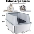 Stainless Steel Litter Box with Lid, XL Cat Litter Box High Sides, Anti
