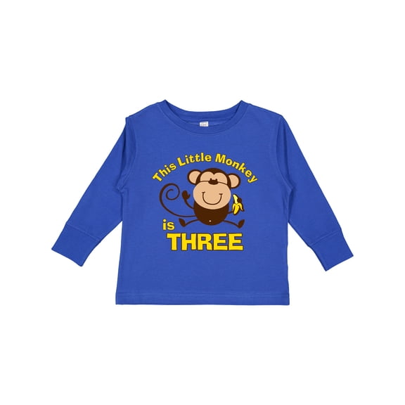 Inktastic Little Monkey 3rd Birthday Boy Boys Long Sleeve Toddler T-Shirt