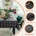 thumbnail image 2 of Christmas Blue Plaid Waterproof Tablecloth \u2013 Classic Woven Check Design \u2013 Holiday Dining Table Cover for Xmas Parties, Stain-Resistant & Durable, W60 x L120 in, 2 of 6