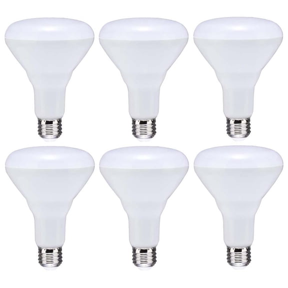 Satco 8.5 Watt - BR30 LED - 4000K - 80 CRI - Medium Base - 120 Volts - Dimmable - 6 Pack