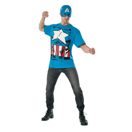 Classic Captain America T-Shirt Mens Marvel Superhero Costume Top