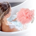 thumbnail image 2 of Unique Bargains 1 Pc Bath Shower Loofah Sponges Body Puffs for Bathroom 5.12"x5.51" Pink, 2 of 6