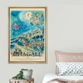 thumbnail image 3 of PixonSign Framed Canvas Print Wall Art Chagall Crescent Moon Pastel Floral Landscape Classic Vintage Illustrations Fine Art Decorative Multicolor for Living Room, Bedroom, Office - 24"x36" NATURAL, 3 of 5