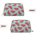 thumbnail image 3 of Naloa Watermelon Leather Makeup Bag for Purse Travel, Portable Small Cosmetic Organizer for Women and Girls, Make up Bag with Zipper, 3 of 8
