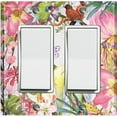 thumbnail image 1 of Metal Light Switch Plate Cover Tropical Floral Butterfly Garden Sketch FLW117, 1 of 13