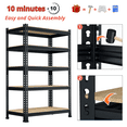 thumbnail image 5 of TrumanPick 5 Tire Storage Shelves 28" W x 12" D x 59" H Metal Utility Shelving Unit Adjustable Heavy Duty Garage Storage Rack for Kitchen Basement Pantry Warehouse Cloest, 1325lbs, Black, 5 of 9