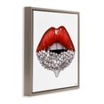 thumbnail image 2 of Stupell Industries Glam Red Glam Lips with Gemstones Brown Floating Frame Canvas Art, 18 x 18, by Ziwei Li, 2 of 7