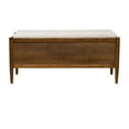 thumbnail image 6 of Pemberly Row 19.5" Solid Wood Accent Bench with Storage & Cushion in Walnut, 6 of 8